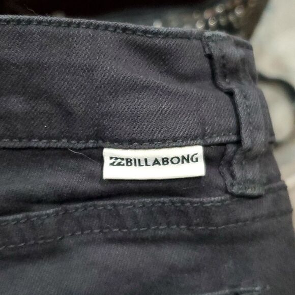 Billabong Lace up Denim Shorts in Charcoal Black Size 27 - Picture 8 of 14